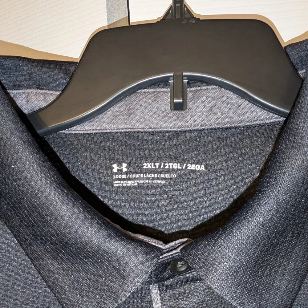 Under Armour Black HeatGear Loose Fit Polo Shirt - Mens XXLT - Picture 3 of 3